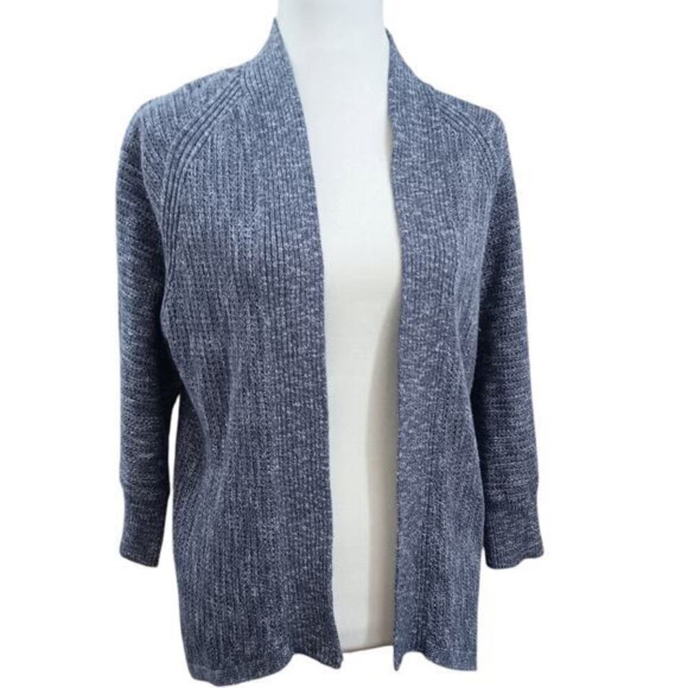 BANANA REPUBLIC Knitted Sweater Open Front Cardigan Size Medium Blue Cotton
